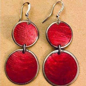 Capiz Shell Earrings by Culture Mix - Magenta Pink